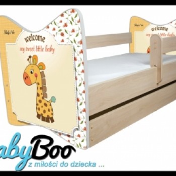 купить Кровать детская от 3-х лет JUNIOR X DELUX  Милашка жираф  дуб светлый с подкроватным ящиком и матрасом.