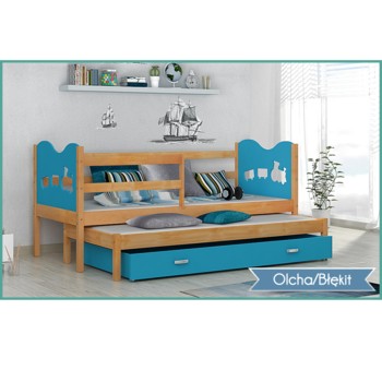 купить Выдвижная кровать для двоих детей MAX2 с матрасами Паровозик