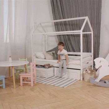 купить Кровать детская Домик 02 (Бортик безопасности в комплекте)