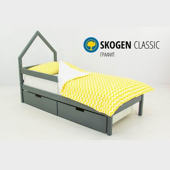 купить Кровать детская домик мини SKOGEN коллекция графит.