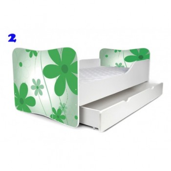 купить Кровать детская от года Nobiko 140x70 с шуфлядкой Цветы.