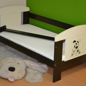 купить Детская кровать с перилами Animals с матрасом.