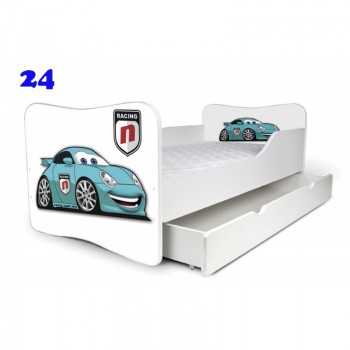 купить Детская кровать Nobiko 140x70 с шуфлядкой Blue car.