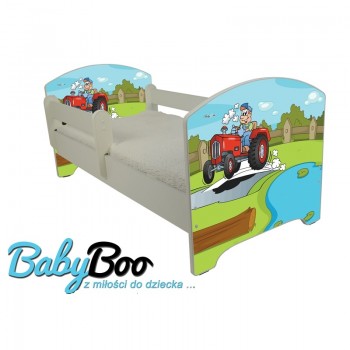 купить Кровать детская с перилами от 3-х лет Oskar Веселый трактор без ящика